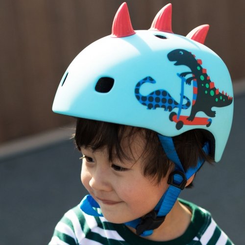 Защитный шлем детский Micro Скутерозавр S от 1 до 3 лет Голубой AC2094BX