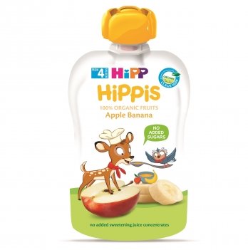 Детское пюре органическое фруктовое HiPP HiPPiS Pouch Яблоко Банан 100 г 8573