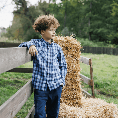 Детская фланелевая рубашка Bembi Autumn 2025 7 - 13 лет Фланель Голубой РБ205