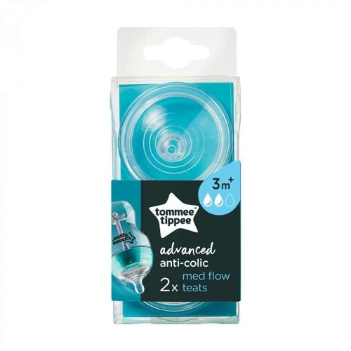 Соска для бутылочки силиконовая 2 шт Tommee Tippee Advanced Anti-Colic 3m+ Средний поток TT0188-2