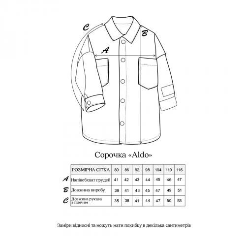 Детская рубашка Magbaby Aldo 1 - 6 лет Рубашечная ткань Коричневый 134220