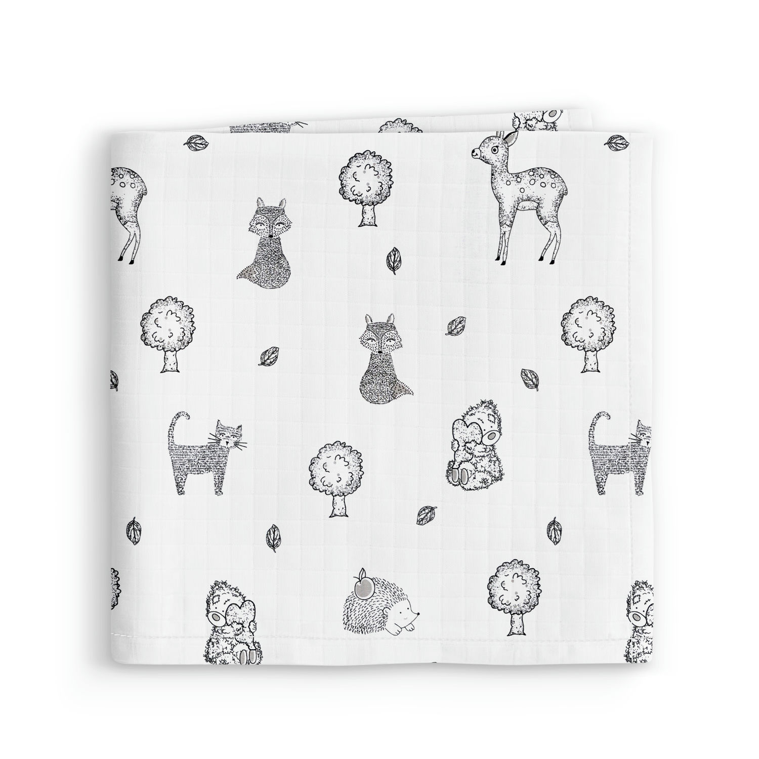 Муслиновая пеленка для детей Cosas Белый Animals Wild Grey White