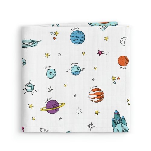 Муслиновая пеленка для детей Cosas Белый Astronaut White