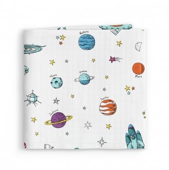 Муслиновая пеленка для детей Cosas Белый Astronaut White