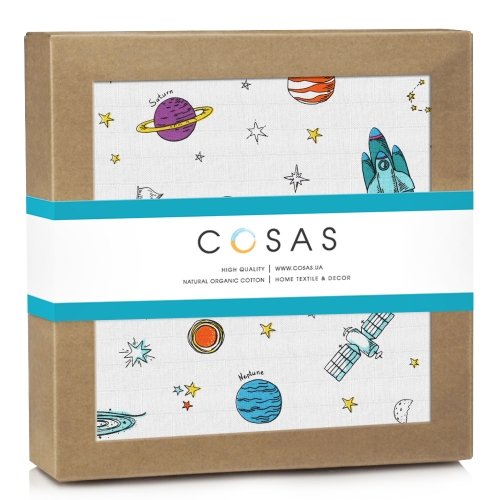 Муслиновая пеленка для детей Cosas Белый Astronaut White