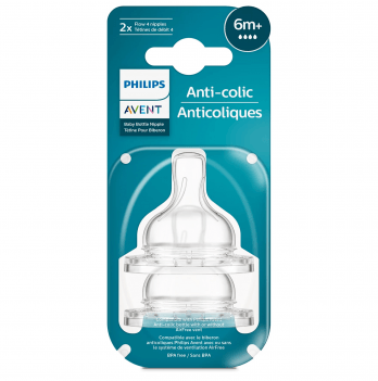 Соска силиконовая к бутылочке Avent Anti-Colic 6m+ Быстрый поток 2 шт SCY764/02