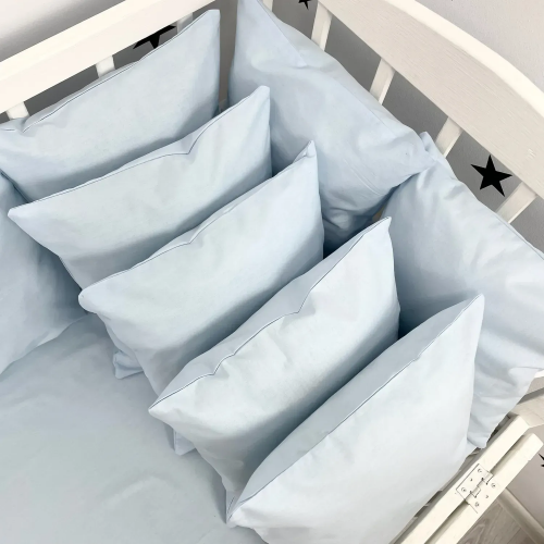 Бортики в кроватку Oh My Kids Light Blue Ранфорс Голубой Б-160-Х