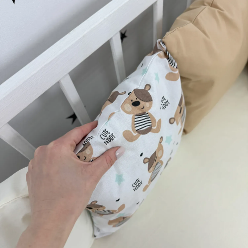 Бортики в кроватку Oh My Kids Мишки Тедди Ранфорс Бежевый Б-161-ХП