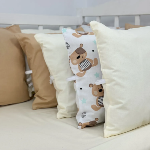 Бортики в кроватку Oh My Kids Мишки Тедди Ранфорс Бежевый Б-161-ХП