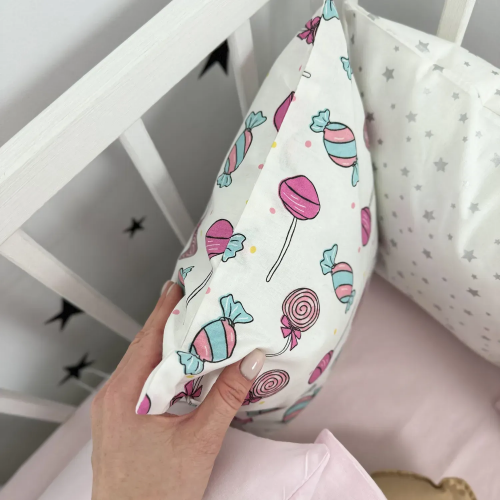 Бортики в кроватку Oh My Kids Конфеты Ранфорс Розовый Б-163-Х