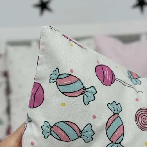 Бортики в кроватку Oh My Kids Конфеты Ранфорс Розовый Б-163-Х