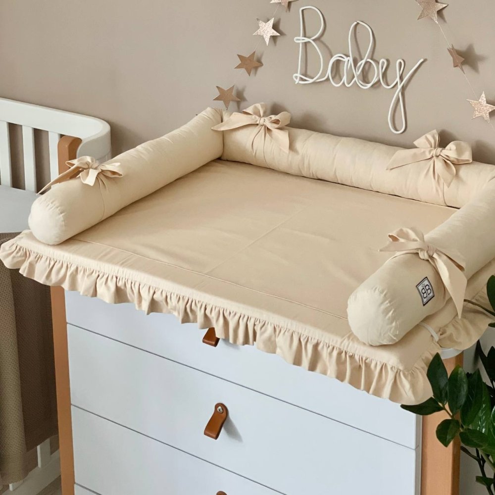Пеленальный матрасик BBChic с рюшем Бежевый 5151741