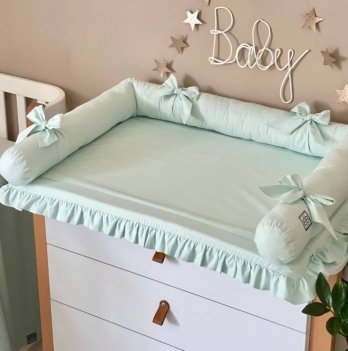 Пеленальный матрасик BBChic с рюшем Мятный 5151729