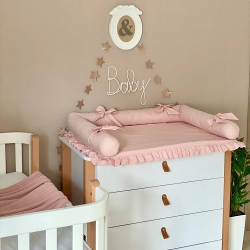 Пеленальный матрасик BBChic с рюшем Пудровый 5151719