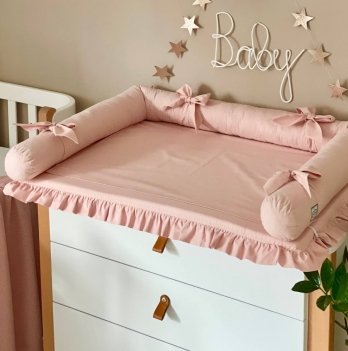 Пеленальный матрасик BBChic с рюшем Пудровый 5151719