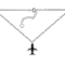 Колье серебряное женское UD Kashtan Самолет с черной эмалью ВС-334ер