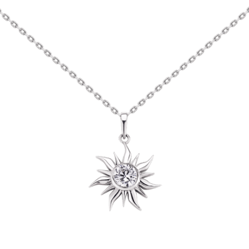 Колье серебряное женское UD Kashtan Солнце с фианитом ВС-673р