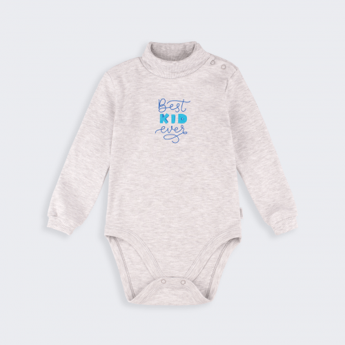 Боди гольф детский Bembi Best KID ever 9 - 24 мес Интерлок Серый меланж БД107