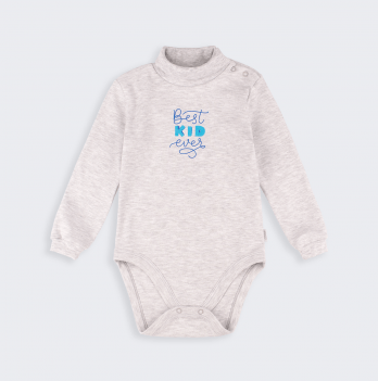Боди гольф детский Bembi Best KID ever 9 - 24 мес Интерлок Серый меланж БД107