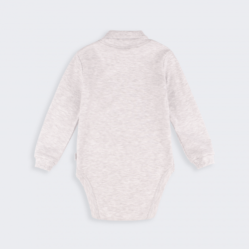 Боди гольф детский Bembi Цветы 9 - 24 мес Интерлок Серый меланж БД107