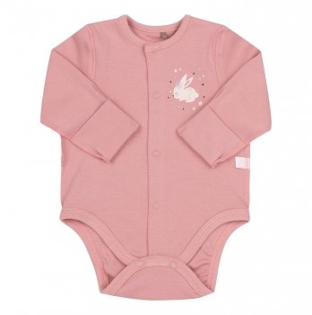 Боди для новорожденных Bembi 0 - 3 мес Интерлок Розовый/Белый БД202