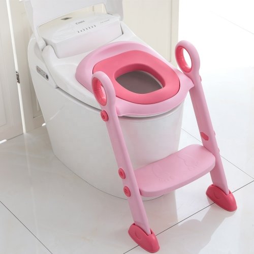 Детская накладка на унитаз со ступенькой Babyhood Розовый BH-122P
