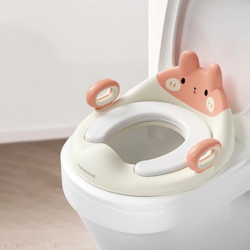 Детская накладка на унитаз Babyhood Зайчик Светло-розовый/Персиковый BH-134LP