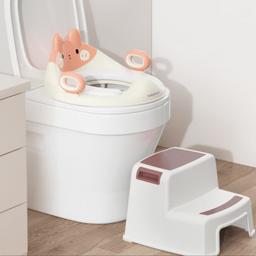 Детская накладка на унитаз Babyhood Зайчик Светло-розовый/Персиковый BH-134LP