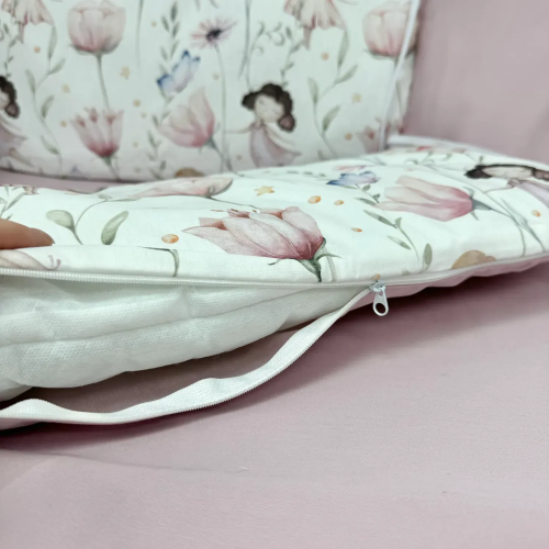 Бортики в кроватку Oh My Kids Феечки Ранфорс/Сатин Розовый БПЛ-130-Х