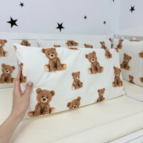 Бортики в кроватку Oh My Kids Мишки Ранфорс Молочный БПЛ-131-Х