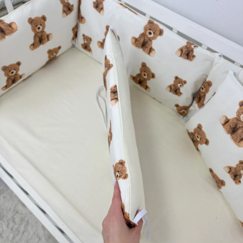 Бортики в кроватку Oh My Kids Мишки Ранфорс Молочный БПЛ-131-Х