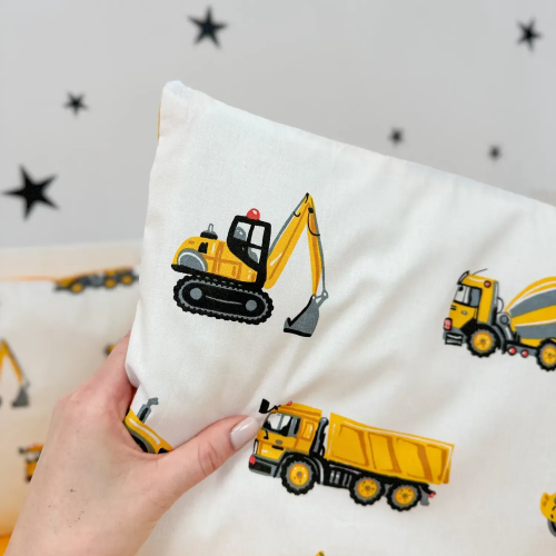 Бортики в кроватку Oh My Kids Строительная техника Ранфорс Желтый БПЛ-133-Х