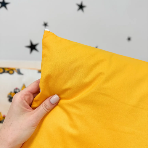 Бортики в кроватку Oh My Kids Строительная техника Ранфорс Желтый БПЛ-133-Х