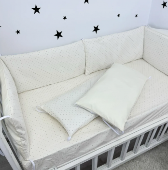 Бортики в кроватку Oh My Kids Dots Ранфорс Молочный БПЛ-134-Х