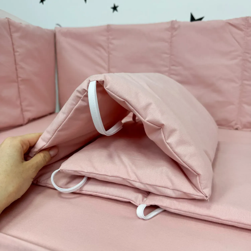 Бортики в кроватку Oh My Kids Сатин Пудровый БЗ-0103-С