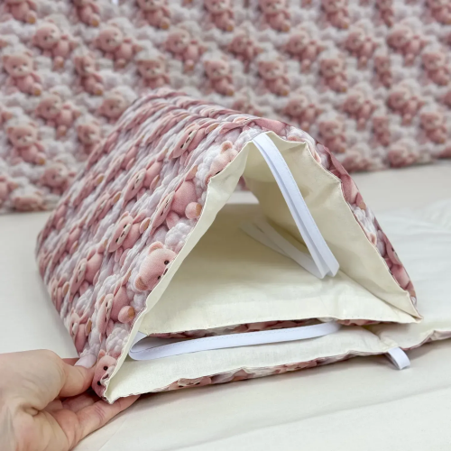 Бортики в кроватку Oh My Kids Медвежонок Ранфорс Пудровый БЗ-098-Х