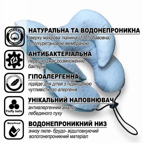 Подушка в коляску и автокресло Ontario Baby Baby Travel Premium Pillow Голубой ART-0000654