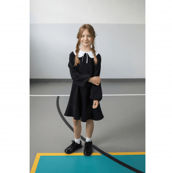 Школьное платье для девочки Bembi City collection 6 - 13 лет Трикотаж тринитка Черный ПЛ413