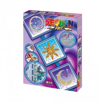 Набор для творчества Sequin Art Seasons Космос, Солнце, Луна и звезды 3 шт SA1511