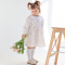 Платье детское ELA Textile&Toys Веточки 7 - 9 лет Сатин Белый/Бежевый DS002BB