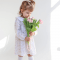Платье детское ELA Textile&Toys Веточки 7 - 9 лет Сатин Белый/Бежевый DS002BB