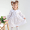 Платье детское ELA Textile&Toys Веточки 7 - 9 лет Сатин Белый/Бежевый DS002BB