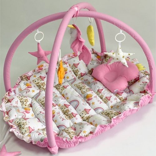 Кокон для новорожденных 2в1 Happy Luna Babynest Playmate Розовый 0746