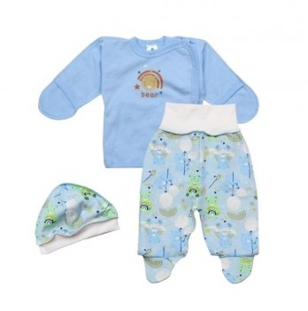 Набор одежды для недоношенных новорожденных Minikin Мечтатель 0 - 1 мес Футер Голубой/Белый 2210201