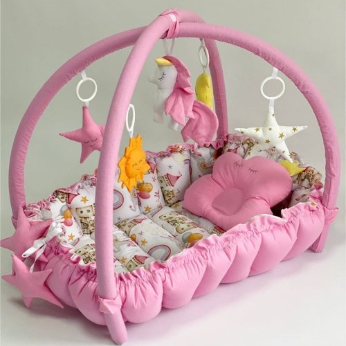 Кокон для новорожденных 2в1 Happy Luna Babynest Playmate Розовый 0746