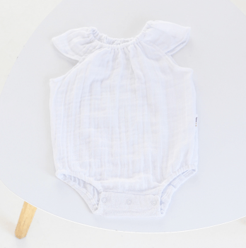 Бодик для новорожденных ELA Textile&Toys 0 - 24 мес Муслин Белый BS001WT