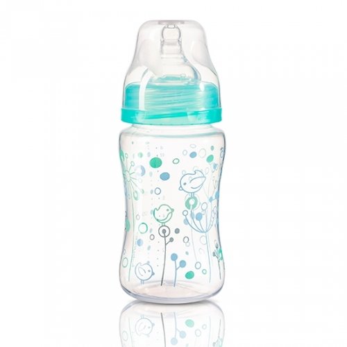 Антиколиковая бутылка с широким горлышком, BabyOno 240 мл, 403, бирюзовая