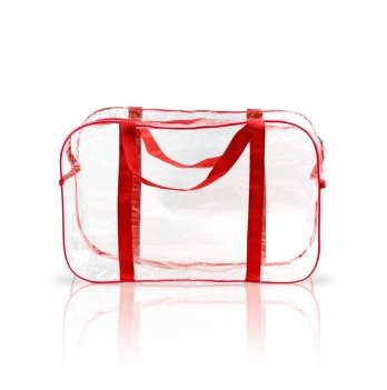 Прозрачная сумка в роддом L-new Сумочка 46х20х30 см Красный 5e9