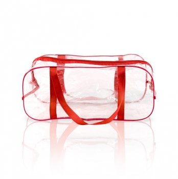Прозрачная сумка в роддом L Сумочка 50х23х32 см Красный 4l9