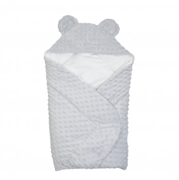Конверт одеяло для новорожденных Twins Minky Ушки 80х80 см Серый 9013-TV-10